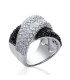 Grosse bague joaillerie argent massif zirconium blancs et noirs-1