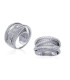 Superbe bague argent massif belle superposition d'anneaux sertis de zirconium-2