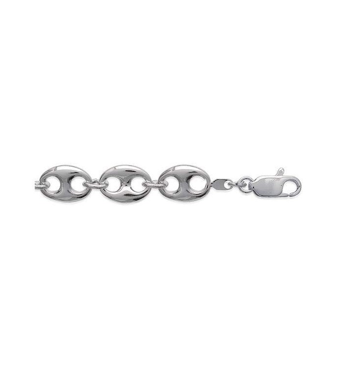 Collier Homme Argent 925 - Maille Grain De Café - Longueur 55 Cm, Largeur Grains 6 Mm - Livré Avec écrin Et Certificat