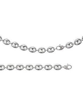 Gros bracelet argent massif grain de café-2