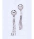 Boucles d'oreilles pendantes d'argent massif boules quatre fils-1