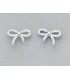 Boucles d'oreilles noeud d'argent massif et zirconium blanc-1