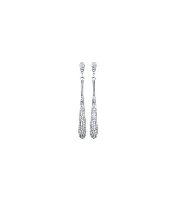 Boucles d'oreilles argent pendant de zirconium -2