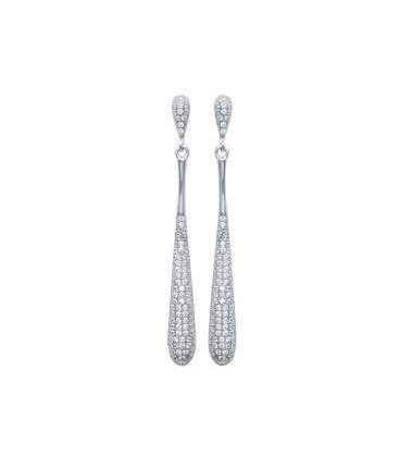 Boucles d'oreilles argent pendant de zirconium -2
