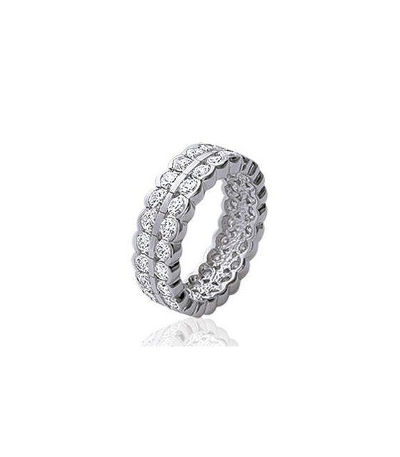 Alliance bague argent massif de zirconium sertis ronds-1