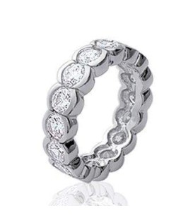 Alliance mariage argent massif sertie de zirconium ronds