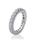 Bague alliance mariage jonc argent massif tour complet de zirconium griffés