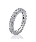 Bague alliance mariage jonc argent massif tour complet de zirconium griffés