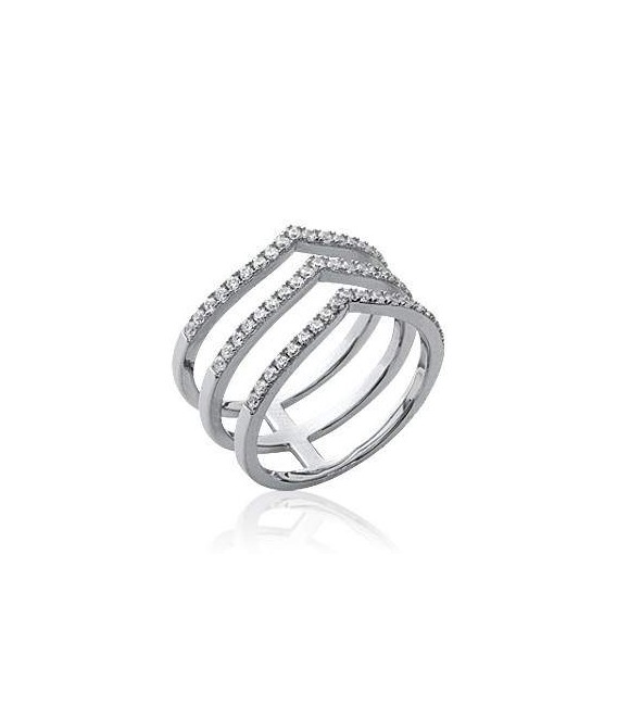  Bague femme argent navette zirconium-1