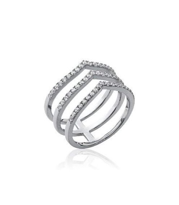  Bague femme argent navette zirconium-1