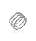  Bague femme argent navette zirconium