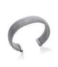 Bracelet rigide jonc argent massif tressé ouvert