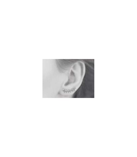 Contours lobes d'oreilles argent massif et zirconium -1