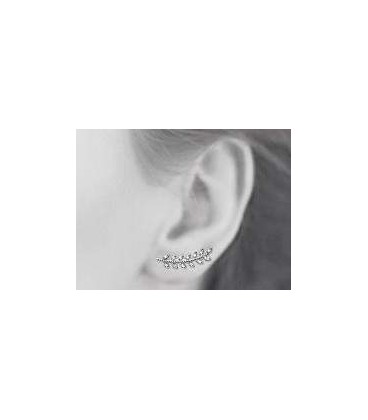 Contours lobes d'oreilles argent massif et zirconium -1