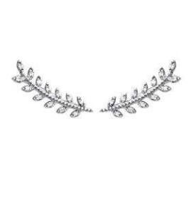 Contours lobes d'oreilles argent massif et zirconium -2