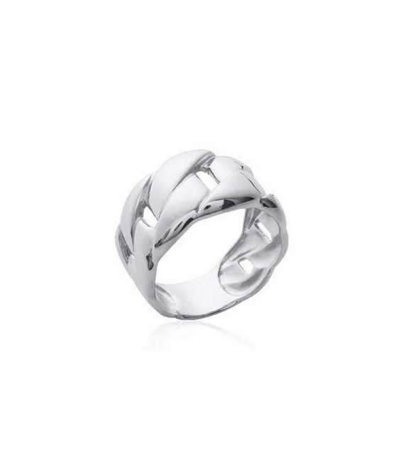 Bague argent massif entrelacs maille gourmette-1