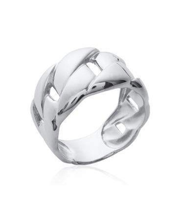 Bague argent massif entrelacs maille gourmette-1