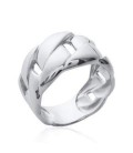 Bague argent massif entrelacs maille gourmette