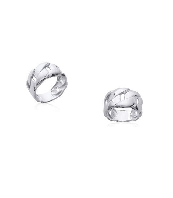 Bague argent massif entrelacs maille gourmette-2