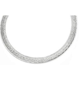 Gros collier argent massif finement tressé