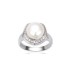 Grosse bague argent massif argent zirconium et perle Majorque-1