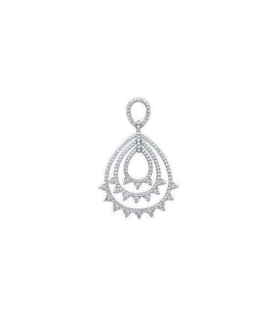 Beau pendentif argent massif trois anneaux ovalisés microserti de zirconium-1