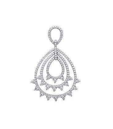 Beau pendentif argent massif trois anneaux ovalisés microserti de zirconium-1