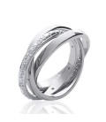 Bague trois anneaux argent massif zirconium