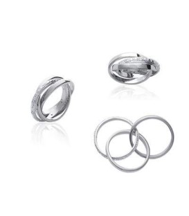Bague trois anneaux argent massif zirconium-2