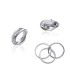 Bague trois anneaux argent massif zirconium-2