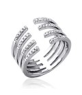 Bague tube argent massif anneau ouvert zirconium 