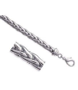Bracelet argent massif maille palmier