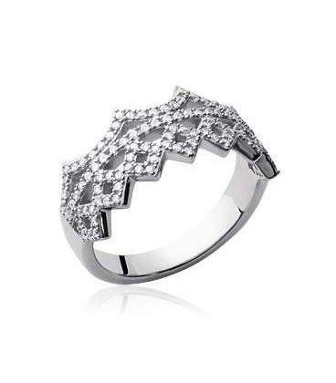 Bague royale argent massif de zirconium -1