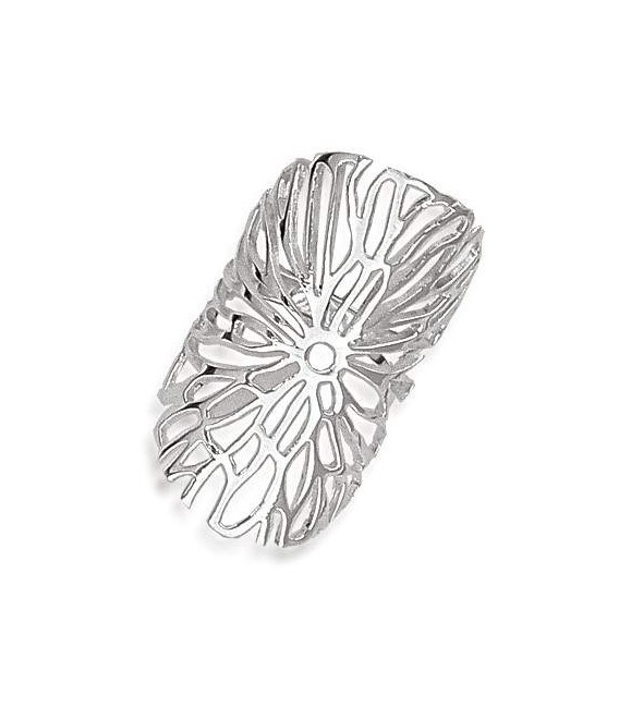Grosse bague en argent massif dentelle -1