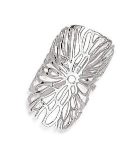 Grosse bague en argent massif dentelle 