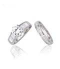 Bague argent massif duo de bagues de zirconium