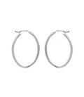 Créoles ovale boucles d'oreilles tube argent massif 