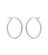 Créoles ovale boucles d'oreilles tube argent massif -1