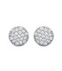 Boucles d'oreilles argent massif ronde plate zirconium -1