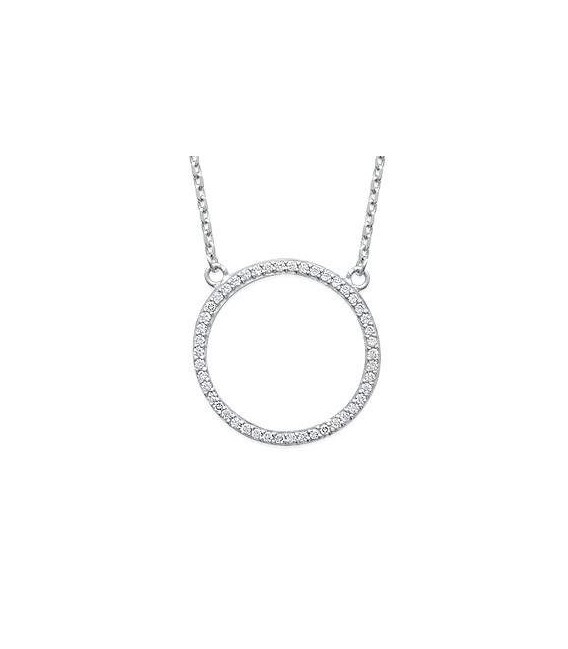 Collier pendentif de zirconium argent -1