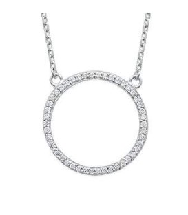 Collier pendentif de zirconium argent 