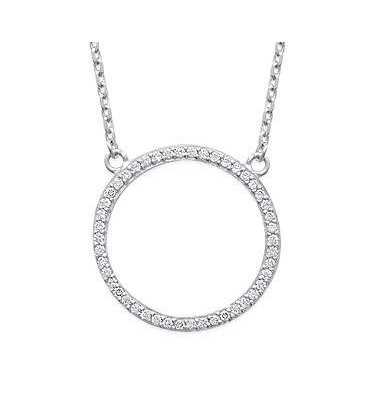 Collier pendentif de zirconium argent -1