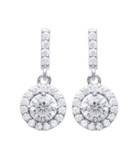 Boucles d'oreilles pendants argent massif pendants zirconium blanc.