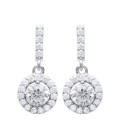 Boucles d'oreilles pendants argent massif pendants zirconium blanc.