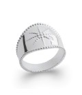 Grosse bague argent massif large anneau stylisé