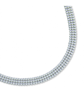 Collier argent rivière trois rangées de zirconium-1