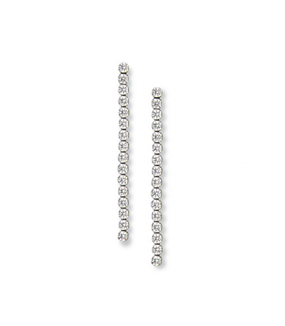 Boucles d'oreilles pendante argent rivière de zirconium-1