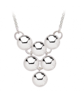 Beau collier argent massif pendant demi boule