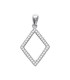 Pendentif argent massif petit pendant losange de zirconium-1