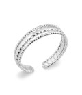 Bague argent anneau en relief perlé